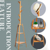 Bamboo Coat Stand Clothes Storage Shelves Hats Freestanding Hallway Bedroom