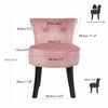 Soft Velvet Button Vanity Make Up Stool Widen Dressing Table Chair Backrest Seat