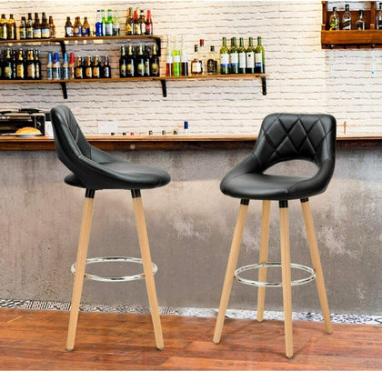 Breakfast Kitchen Counter Bar Stool Chair Wood Legs Barstool High Stool