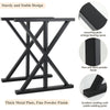 2x Asterisk Shape Table Legs Black Metal Feet 70cm Furniture Stand Support Base