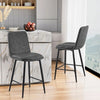 Set of 2 Counter Barstools Breakfast Bar Stools Faux Leather Upholstered Seat