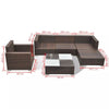 42742 17 Piece Garden Sofa Set Poly Rattan Brown (UK/IE/FI/NO Only) E3G4