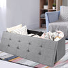 Folding Storage Ottoman Bench Tufted Faux Leather Toy Box Foot Stool Bench Seat