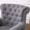 Retro Fabric Upholstered Armchair Tufted Wing Back Fireside Reception Sofa Chair