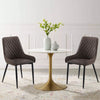 2pcs Faux Leather/Velvet Dining Chairs Soft Padded Metal Legs Restaurant Chair