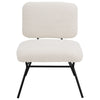 Industrial Style Sherpa Single Sofa Upholstered Seats Dining Chair W/ Metal Legs