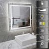 800x800mm LED Illuminated Bathroom Mirror Dual Light With Demister Touch Switch