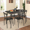 5-Piece Modern Dining Set Home Kitchen Table & 4 Chairs Set Steel Frame