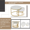 Round Nesting Coffee Table Stacking Side Tables Set with Storage Drawer White