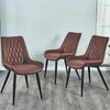 Set of 2 Faux Leather/Suede Dining Chairs Metal Legs Reception Restaurant Chair