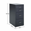 4-Drawer Metal Filing Cabinet Under Desk Office Storage Cupboard with Wheels