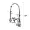 Kitchen Sink Mixer Taps Spring Pull Out Sprayer Commercial Dual Spout Swivel Tap