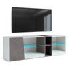 LED TV Cabinet TV Stand TV Unit 140cm with 5 Open Compartments 1 Door RGB Lights