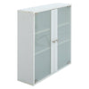 Wall Mounted Cupboard Bathroom Storage Shelf Floating Cabinet Glass Double Doors