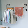 Industrial Pipe Bathroom Rack Wall Floating Shelf Clothes Rail Towel Holder Rod