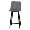 2X Grey Velvet Bar Stools Kitchen Pub Chairs Breakfast Stools 65 cm seat High