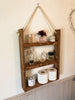 Rustic Hanging Ladder Shelf With Rope - Medium Oak
