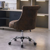 Classic Chesterfield Brown Faux Leather Office Chair Swivel Adjustable Desk Seat