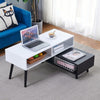 2-Tier Extendable 100-137cm Coffee Table Side Table TV Stand for Living Room