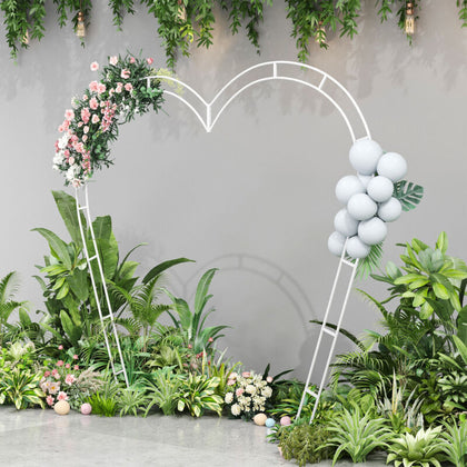 Wedding Heart Arch Stand Backdrop Metal Frame Party Flower Balloons Rack Base UK