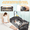 3 in 1 Portable Baby Travel Cot Crib Playard Infant Bassinet Bed Mattress Music