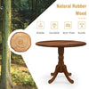 Wooden Dining Table 4 Persons Round Kitchen Table Counter w/ Curved Trestle Legs