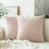 Pair of Crushed Velvet Cushion Covers 18 x 18 in Large Plain Plush Sofa Pillows