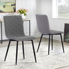 4X Upholstered Velvet Linen Dining Chairs Tufted Button Kitchen High Back Chair