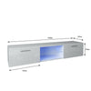 Modern LED Light TV Unit Cabinet Stand 160cm Media 2 Doors + Shelf White