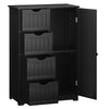 Bathroom Floor Cabinet Storage Cupboard Organizer W/Adjustable Shelf & 4 Drawers