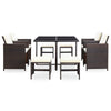 21 Piece Outdoor Dining Set Brown Poly Rattan Q1O5