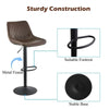 Adjustable Bar Stools Set of 2, Swivel Barstool W/ Footrest Brown