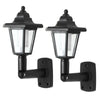 2 x LED SOLAR POWERED WALL LANTERN LAMP SUN LIGHTS Vintage OUTDOOR MOUNT GARDEN