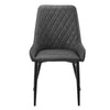 2pcs Faux Leather Cushioned Dining Chairs Set Metal legs Restaurant Chair Grey