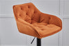 2/4X Luxury Bar Stools Velvet Padded＆Armrest Swivel Bar Chairs Breakfast Kitchen