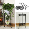 2 Tier Metal Plant Pot Stand Holder Flower Display Shelf Garden Indoor Outdoor