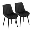 Set of 2 Dining Chairs Velvet Padded Seat Metal Leg Kitchen Chairs Multicolor