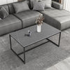 100cm Minimalist Coffee Table Tea Center Dining Table Sturdy Metal Legs Support