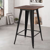 Kitchen Breakfast Table Wooden Top Metal High Bar Bistro Industrial Tolix Table