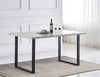 Grey Dining Table And 4 Chairs Dining Room Wood kitchen table and Leather chairs