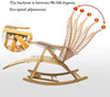Adjustable Bamboo Rocking Chair Folding Lounger Recliner Armchair Garden Patio