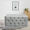 Upholstered Chesterfield Square Coffee Table Footstool Pouffe Foot Stool Seat UK