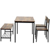 Dining Table Chair Bench Set 4 Seater Kitchen Furniture Steel Frame NS