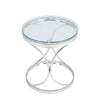 Nordic HIGH GLOSS Glass Coffee Table Side End Tea Tables Chrome Legs Living Room