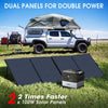 100W Foldable Tempered Glass Solar Panel with Solar Charging Cable Carrying Bag