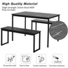 Industrial Wooden Dining Table Set 2 Bench Home Kitchen Furniture Patio Outdoor