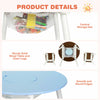 3PCS Kids Table and Chair Set Children Study Drawing Desk W/ Hidden Mesh Storage