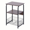 3-Tier End Table Sofa Side Table with Storage Shelf for Living Room Nightstand