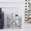 Coffee Table Stainless Steel Side Centre Table W/Transparent