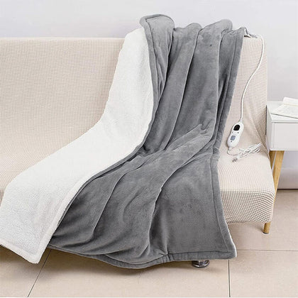 6 Heat Settings Heated Throws Electric Over Blanket Digital Control Warm Fleece